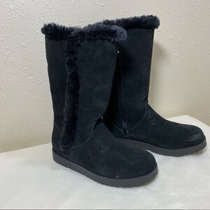 Target Genuine Suede BOOTS Size 6 Black Calf length Winter Boots NWOT